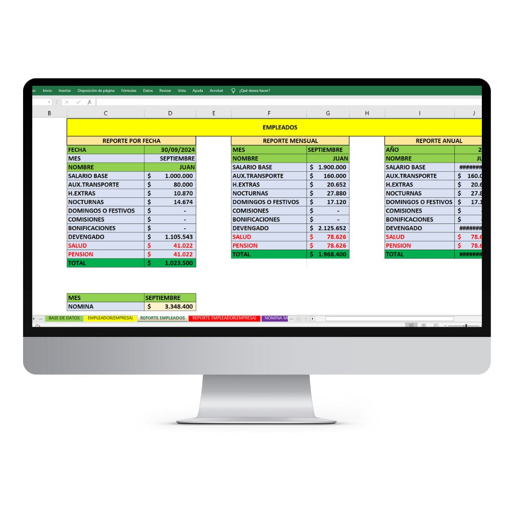 Plantilla en Excel de Nómina para pequeñas y medianas empresas