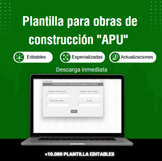 Plantilla para obras de construcción "APU"