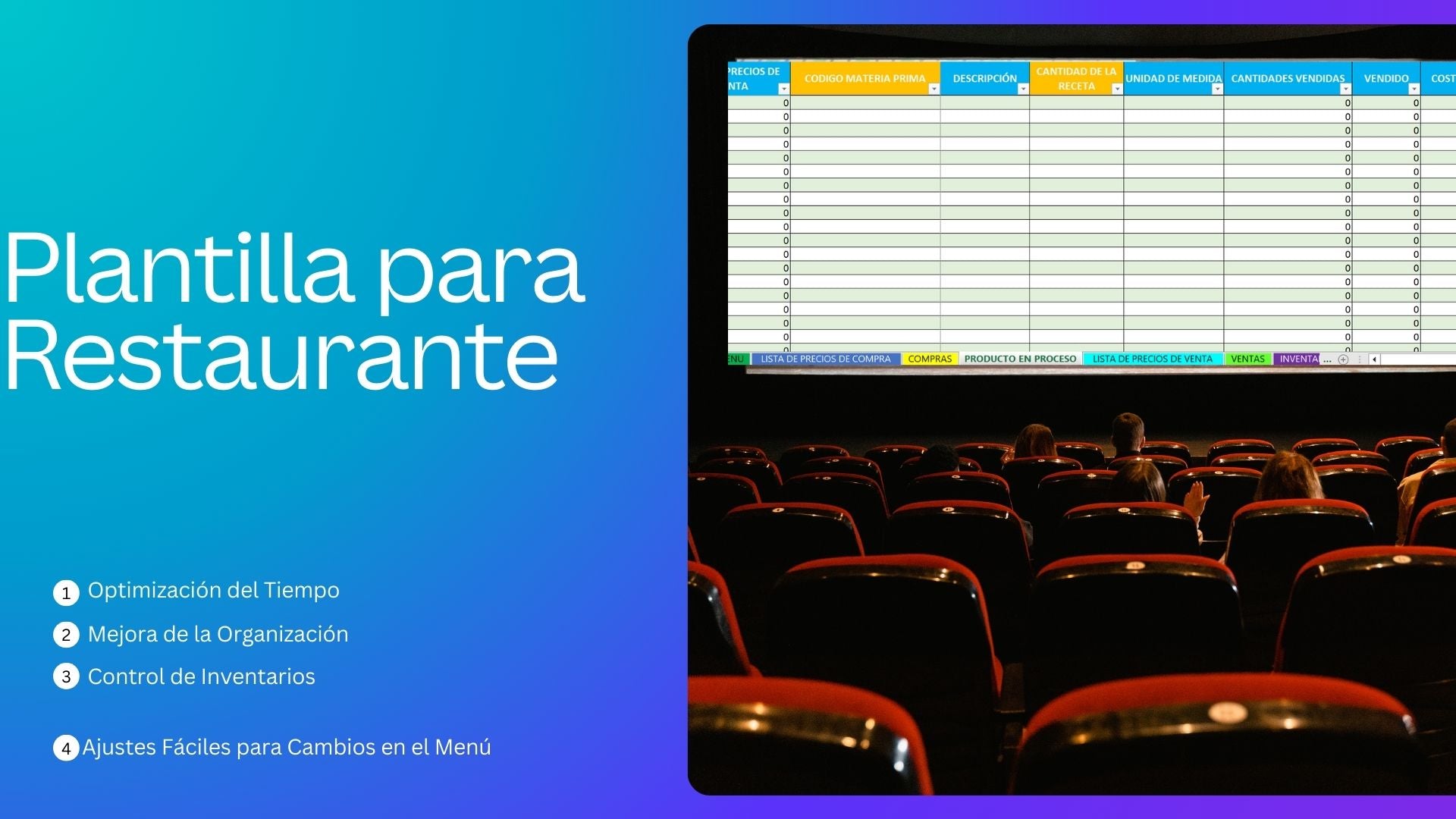 Plantilla para productos en proceso a producto terminado "restaurante"