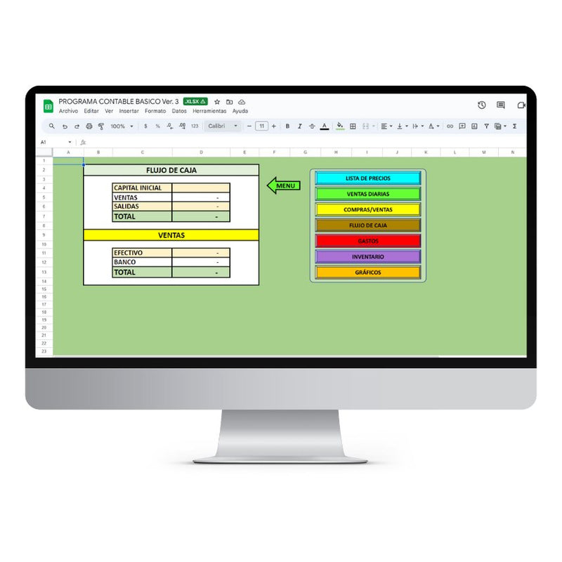 Sistema básico de contabilidad en Excel para pequeños negocios