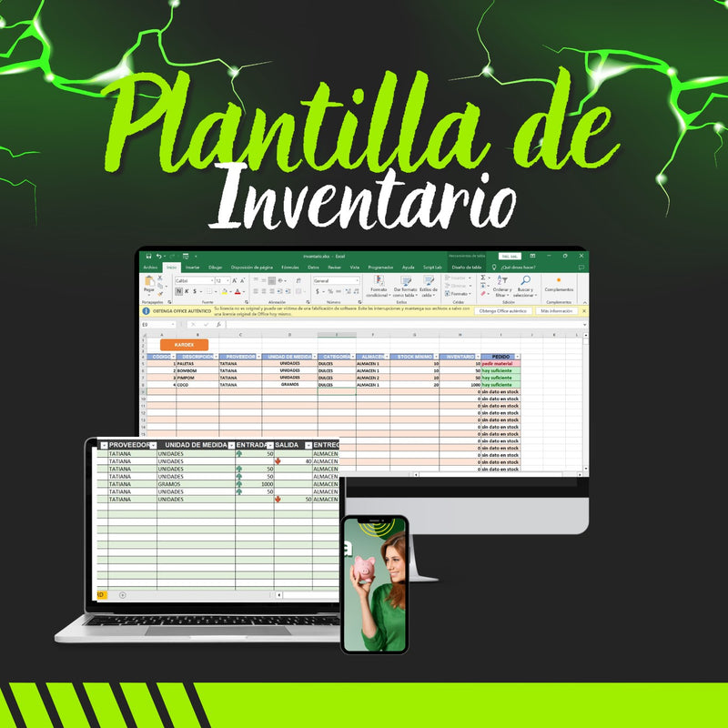 Plantilla en Excel para manejo de Inventario